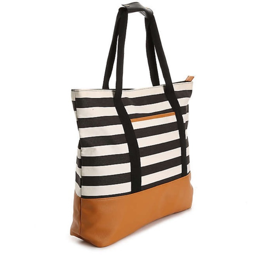 Black/White/Cognac Weekender Tote - NWT - Picture 7 of 7